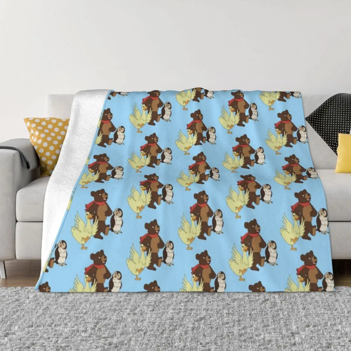 

Little Bear holiday snow fan art Throw Blanket Flannel Fabric manga Blankets