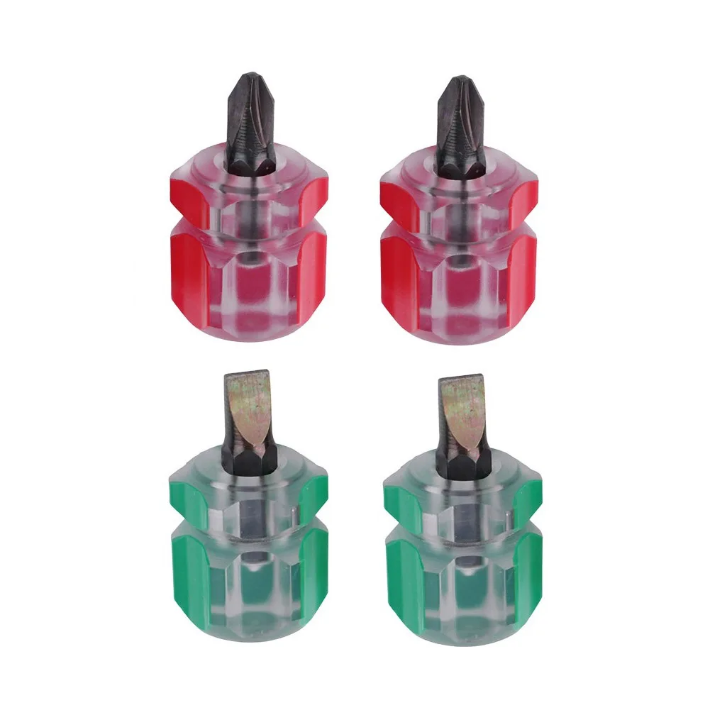 

4PCS Mini Radish Head Screw Driver Portable Hand Tool Slotted Screwdriver Cross Screwdriver Home Repair Tools