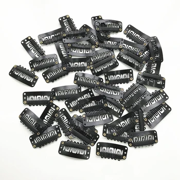 5 pz/10 pz/20 pz clip nell'estensione dei capelli parrucca clip per capelli umani frangia snap clip di capelli per estensioni pettine in metallo per chiusura 3 cm