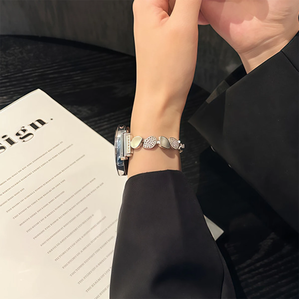 Elegant Diamond Bracelet Metal Watchband - Women's 20/22/18mm Strap