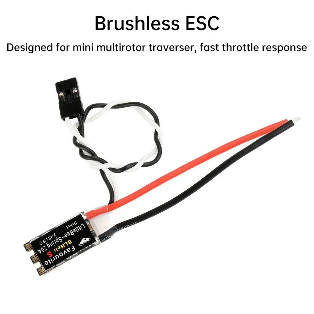 BLHeli_S 20A ESC micro moteur sans balais pour drone FPV 2-6S installé sur un bras de drone