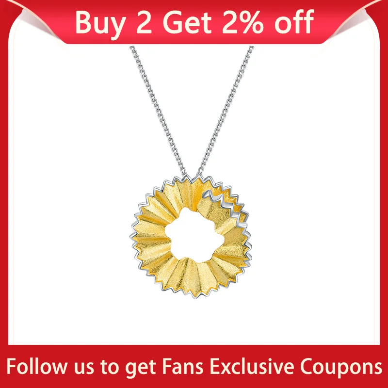 Lotus Fun Real 925 Sterling Silver Handmade Fine Jewelry Creative Pencil Shavings Design Pendant Without Necklace For Women Gift silver pendant