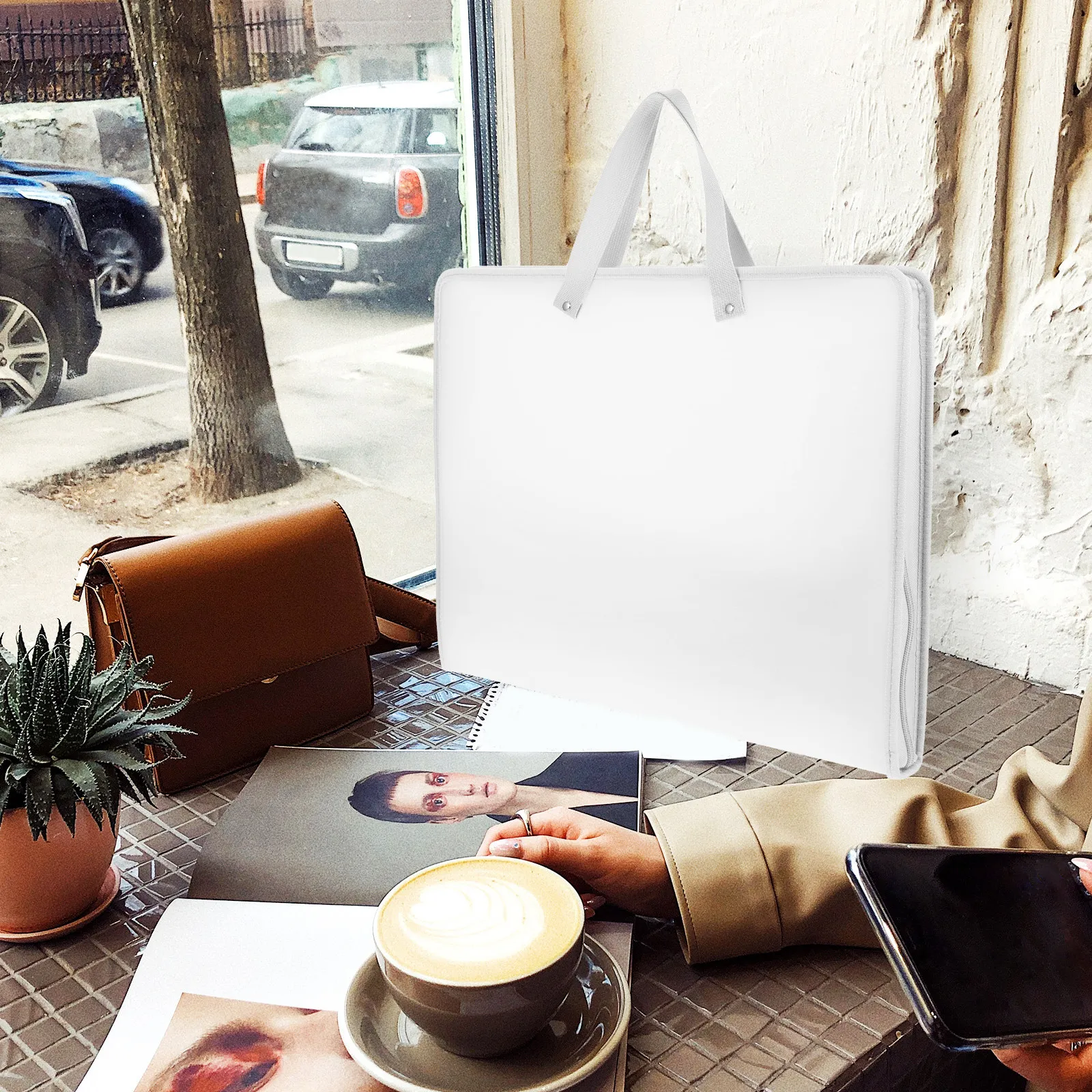 휴대용 아트 포트폴리오 학생용 방수 파일 포트폴리오 폴더 시험지, 미술 작품 보관 정리함, 핸드헬드 문서 가방