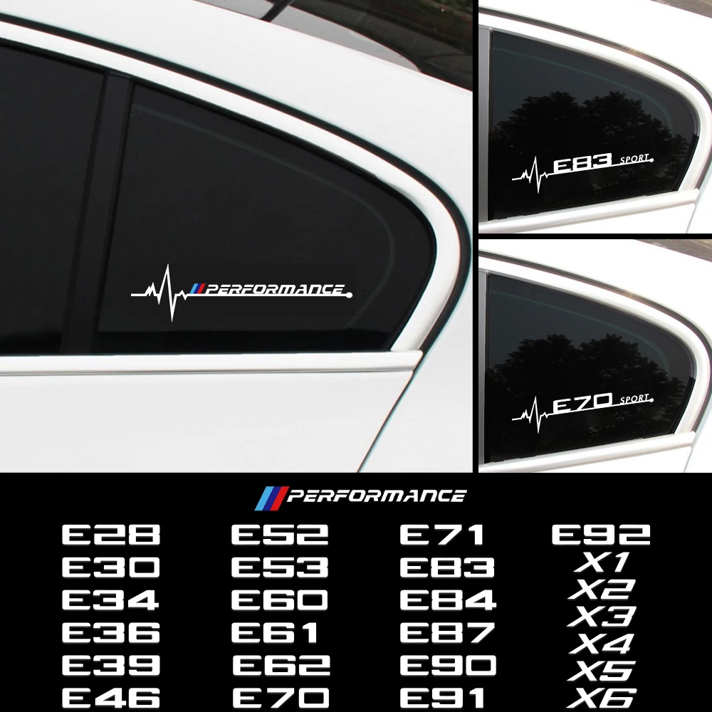 2 Pz Car Side Window Body Stickers Decalcomanie Per Bmw E28 E30 E34 E36 E39 E46 E52 E53 E84 E87 E90 E91 E92 X1 X2 X3 X4 Performance X6