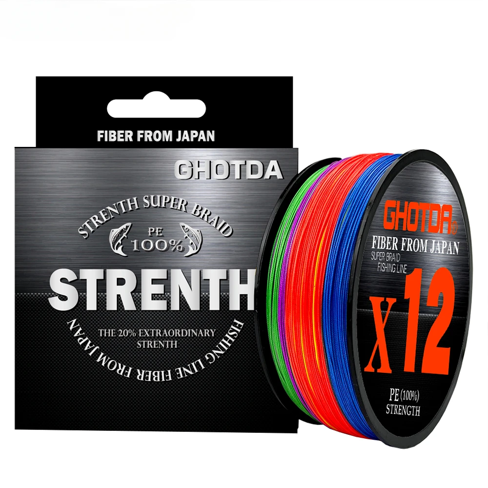100M Braid PE Fishing Line 8 Strand 12 Strands 0.6#/0.8#/1.0# Far Casting Distance Super Strong  13LB 18LB 25LB 30LB 50LB 92LB 6