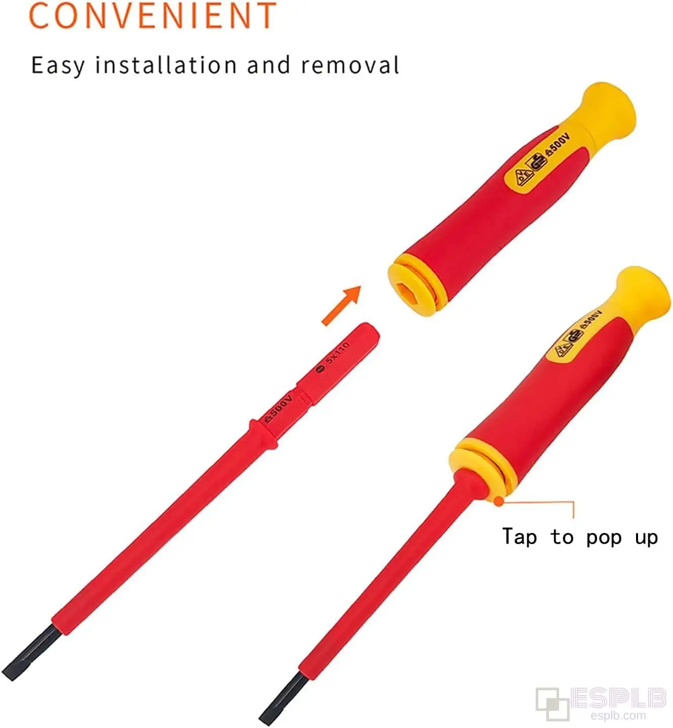 ESPLB 10 in 1 500V Insulated Screwdriver Set Interchangeable Blades Strong Magnetic Storage Pouch precision screwdriver set magnetic screwdriver set screwdriver set magnetic screwdriver bit set magnetic screwdriver