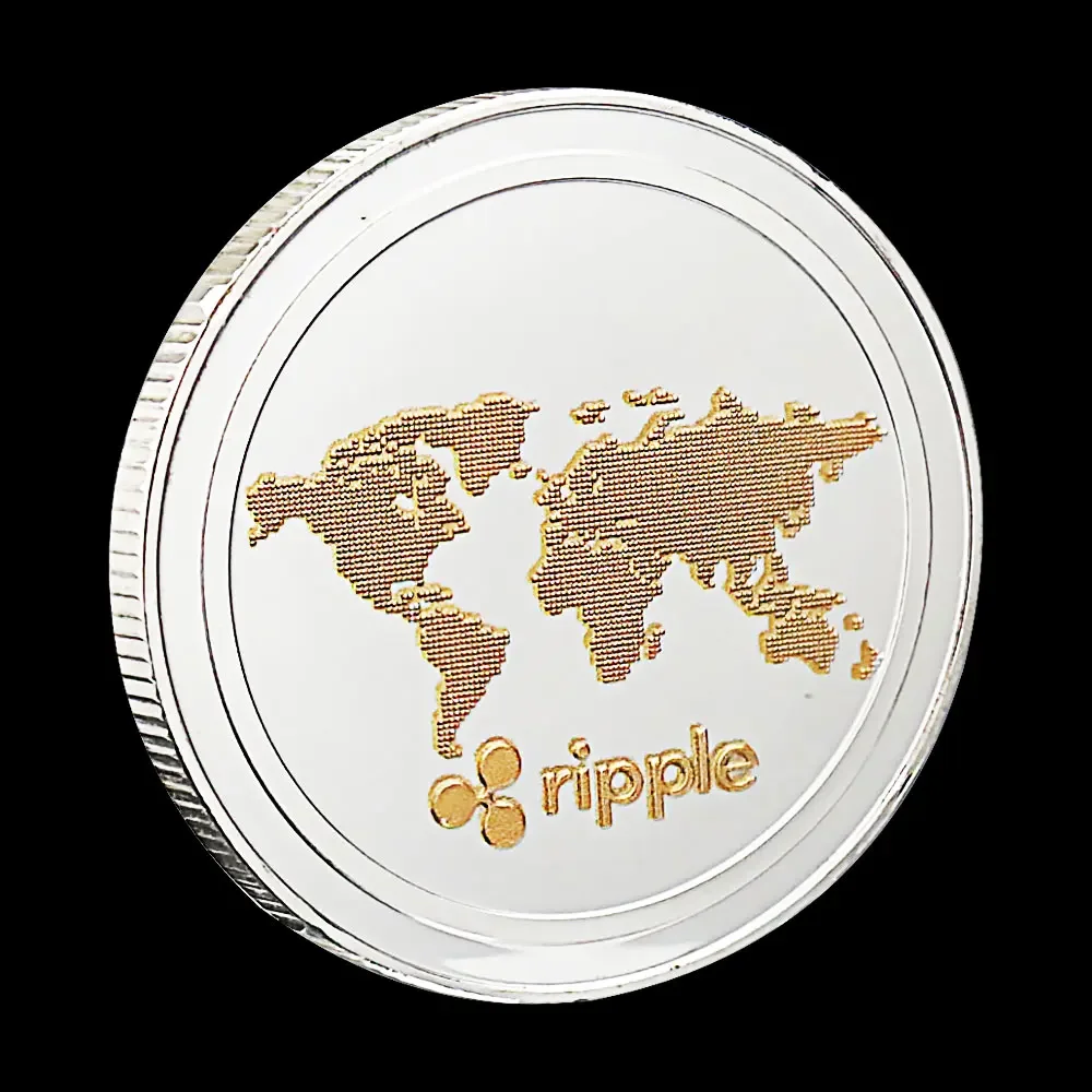 Silvery Plated Ripple Cryptocurrency Commemorative Souvenir Coin