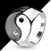 1Pair Yin Yang Gossip Rings For Men Women Vintage Punk Metal Drop Oil Tai Chi Paired Ring Set Couple Ring Jewelry Friend Gifts 1