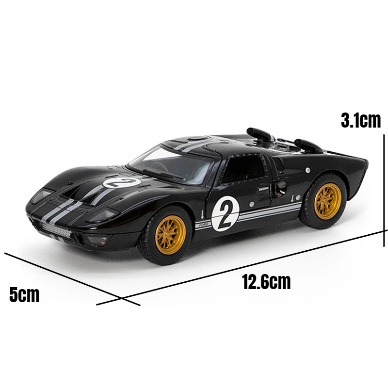 KiNSMART Toy Car Model 1/32 1966 Ford GT40 MKII Racing Rally Alloy Diecast Miniature Vehicle Collection Gift For Children Boy 5