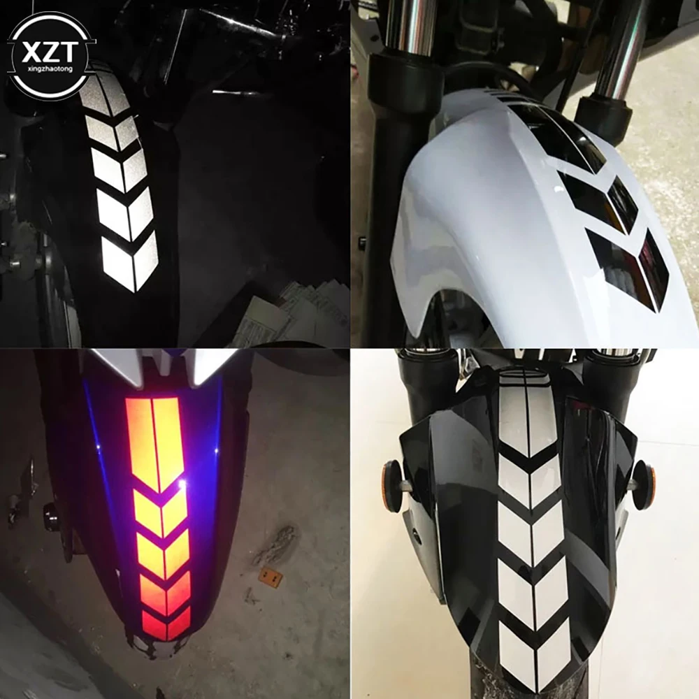 Reflective Stickers Motorcycle Stickers Car Accessories Auto Stickers Vinyl Stickers Graffiti Stickers Custom Stickers Motorcycle Accessories Motorcycle Reflective Stickers Wheel on Fender Waterproof Safety Warning Arrow Tape Car Decals Motorbike Decoration Accessories