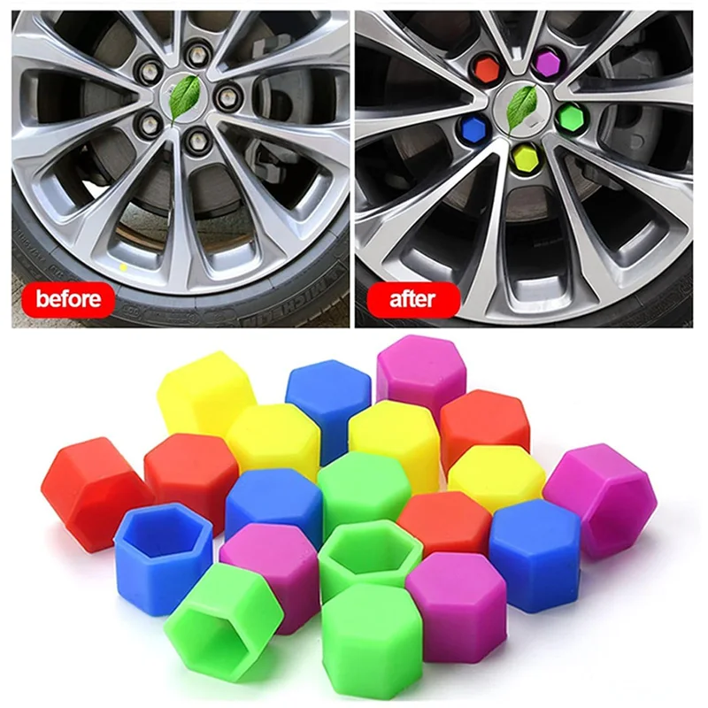 Wheel Nut Caps Wheel Nut Covers Screw Caps Bolt Nut Covers Car Accessories Auto Accessories 20Pcs Car Nut 15mm 17mm 19mm 21mm Silica Gel Wheel Nuts Screw Bolt Decorative Tire Wheel Tyre Screw Cap
