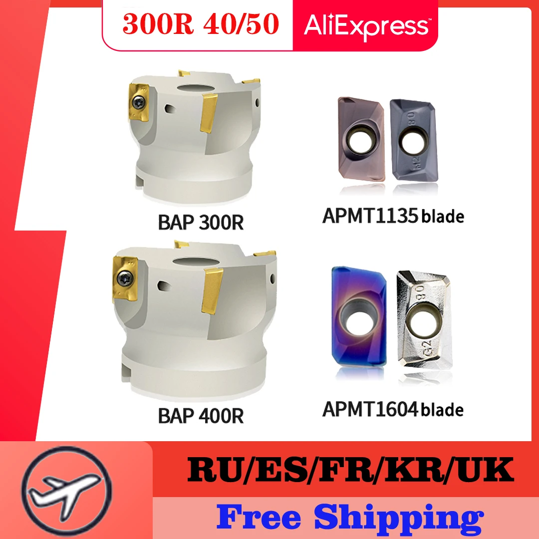 

300R-40-16-4T 300R-40-22-4T 300R-50-22-5T 400R-40-22-3T BAP300R Use Insert APMT1135 90 Degree Milling Cutter Knife Dish For APMT