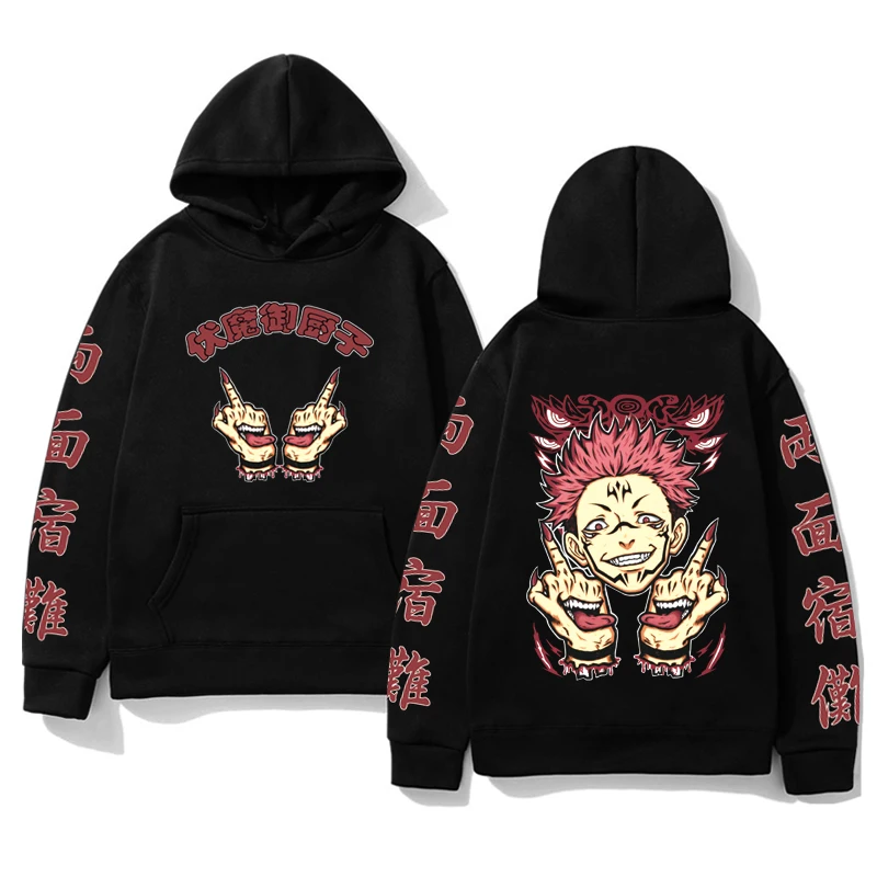 

Harajuku Jujutsu Kaisen Print Unisex Hoodie Loog Sleeve Casual Top Cool Funny Ryomen Sukuna Fashion Warm Spring Clothes