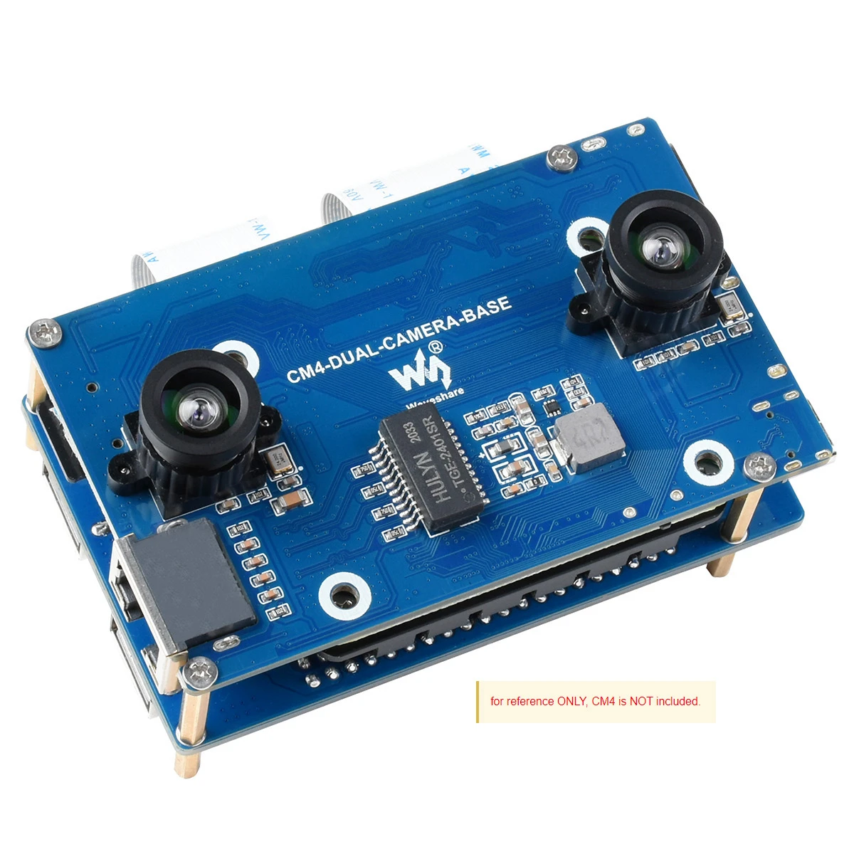 

Waveshare Binocular Camera Base Board Designed for Raspberry Pi Compute Module 4 Optional Interface Expander