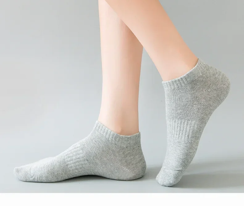 Tablet pure color white socks girl spring and autumn pure cotton breathable stockings