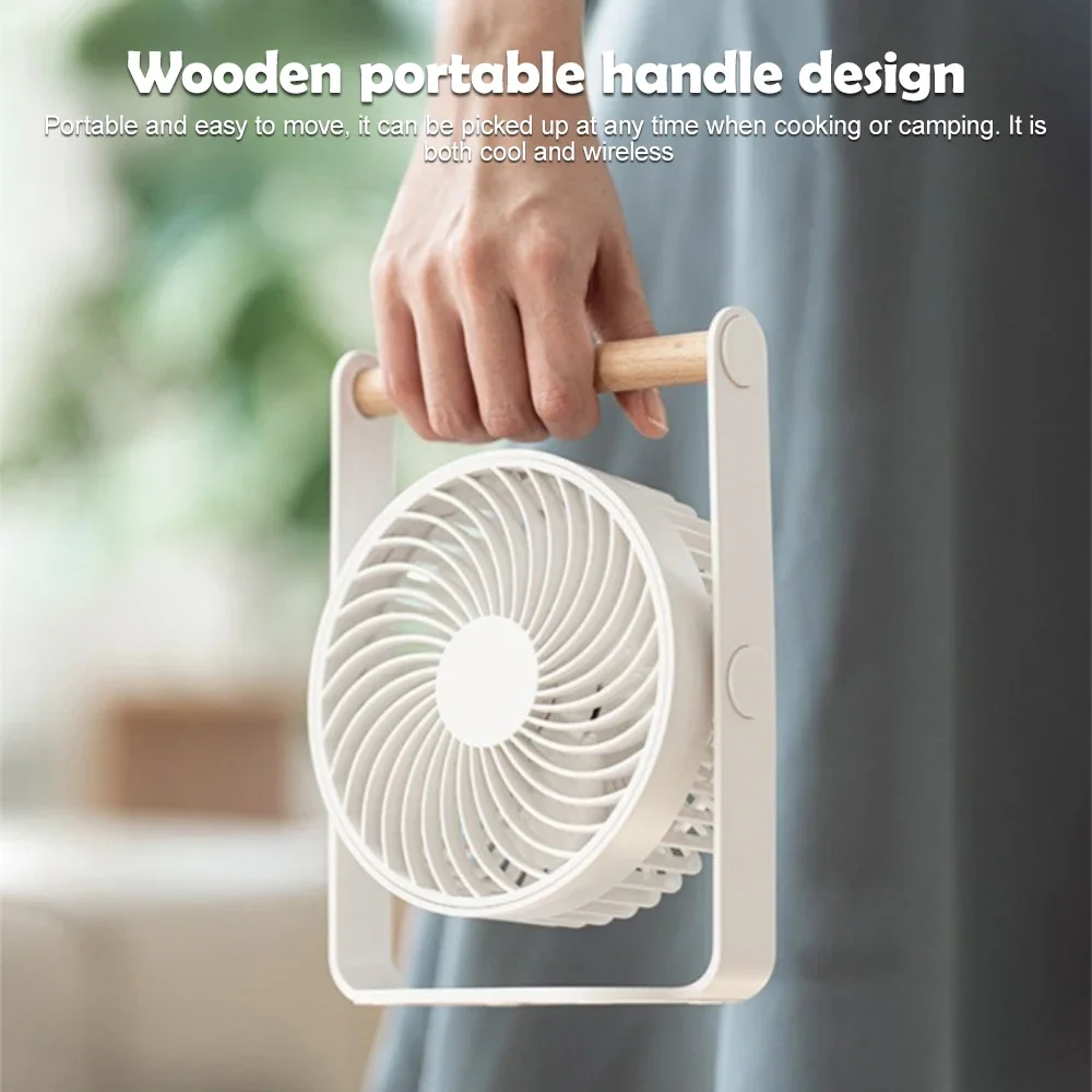 3000mAh Rechargeable Desk Fan Personal Portable Quiet 4 Speeds Adjustable Mini Table Desktop Fan for Cooling Home Office