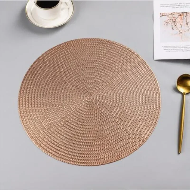 38CM Round PVC Placemat Kitchen Dining Table Mats Steak Pad Anti-scalding Insulation Pads  Nordic Hotel Restaurant Home Decor
