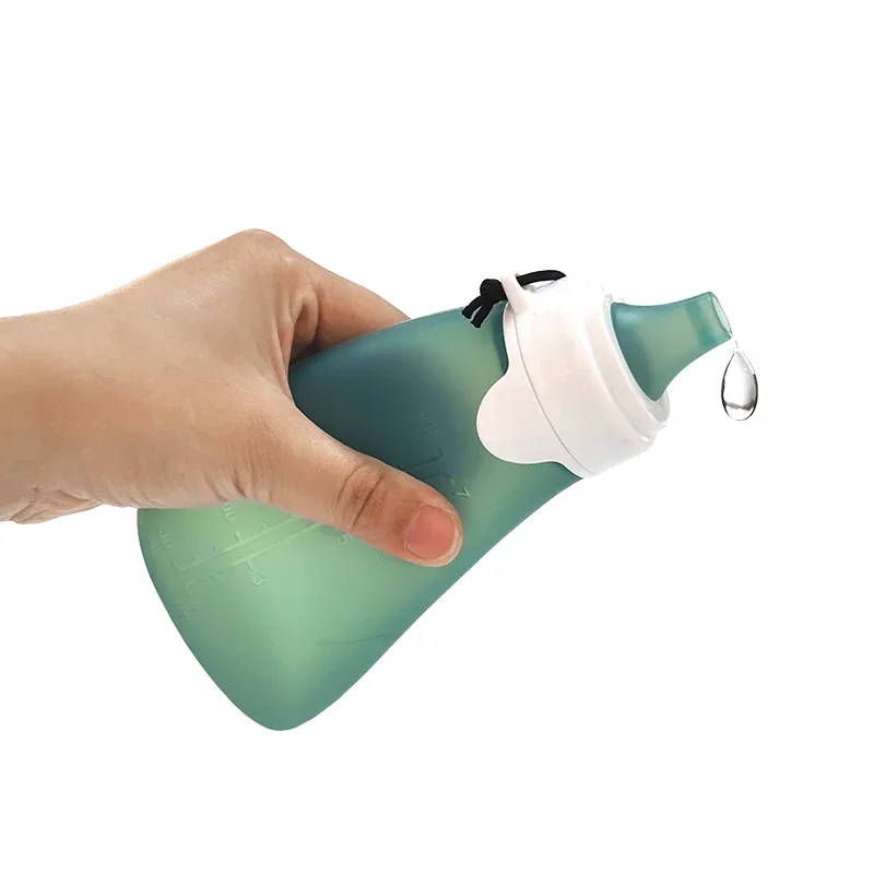 240ml reusable silicone baby food pouch squeeze container freezer bag