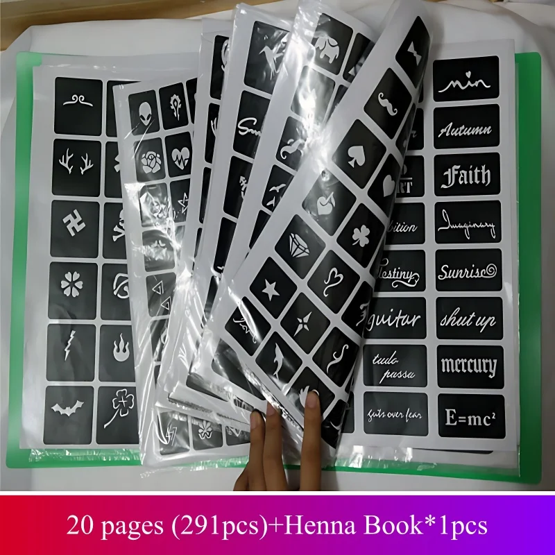 

291 шт., альбом для татуировок, дракон, волк, олень, Бабочка, арабский текст, трафареты, шаблон, книга для мужчин, женщин, тело
