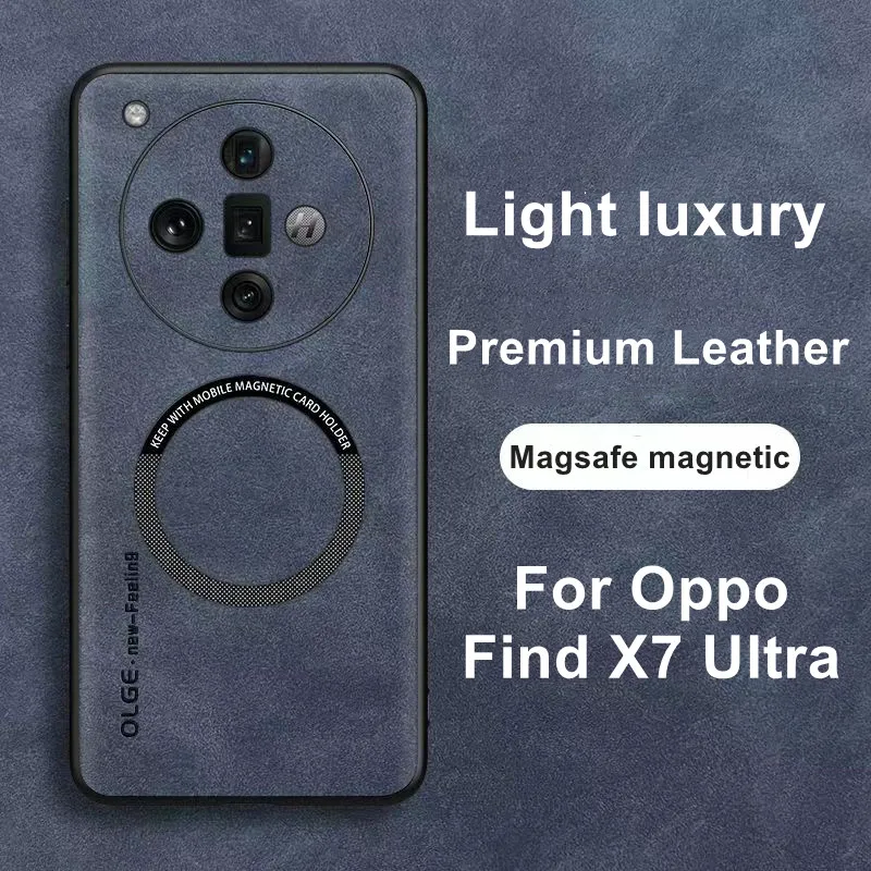 Per Oppo Find X7 Ultra Custodia In Pelle Silicone Coque Per Oppo Find X7 Ultra Cover Magsafe Magnetic Wireless Charging Phone Fundas