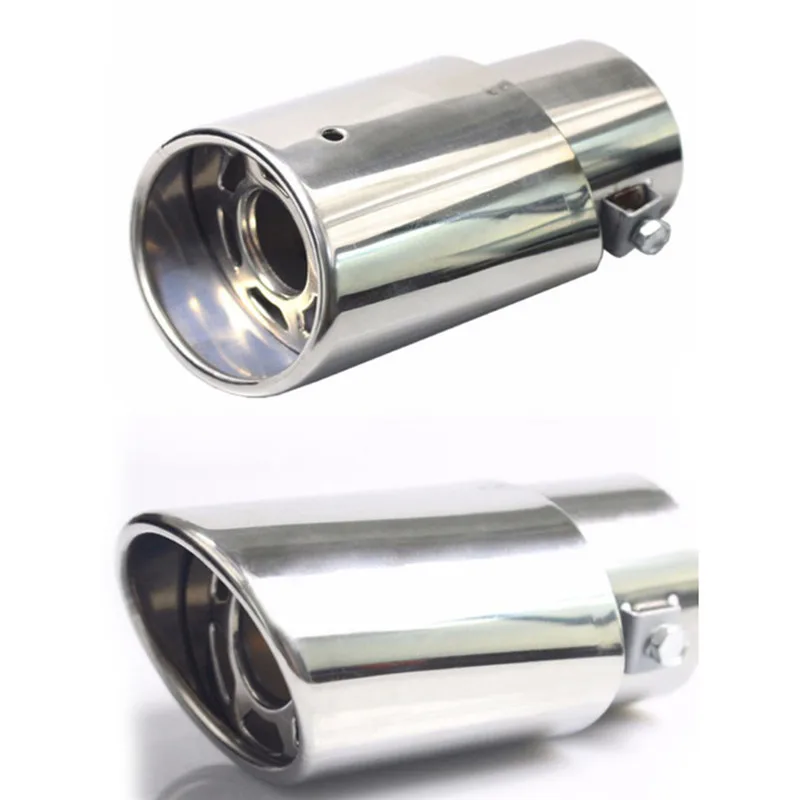1pc Stainless Steel Chrome Car Tail Exhaust Pipe Rear Round Exhaust Muffler Pipes Tip Universal car exhaust tail pipe