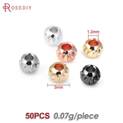 Silver Brass Round Ball Spacer Beads for Jewelry Making - Assorted Sizes (3MM 50PCS)