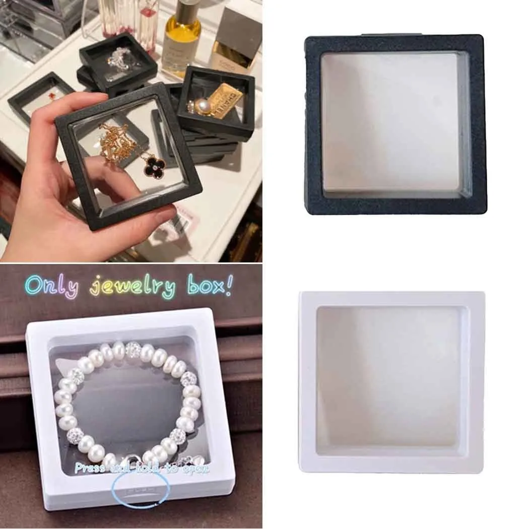 Transparent Anti Oxidation Jewelry Suspension Box PE Film Display Box Jewelry Ring Bracelet Necklace Storage