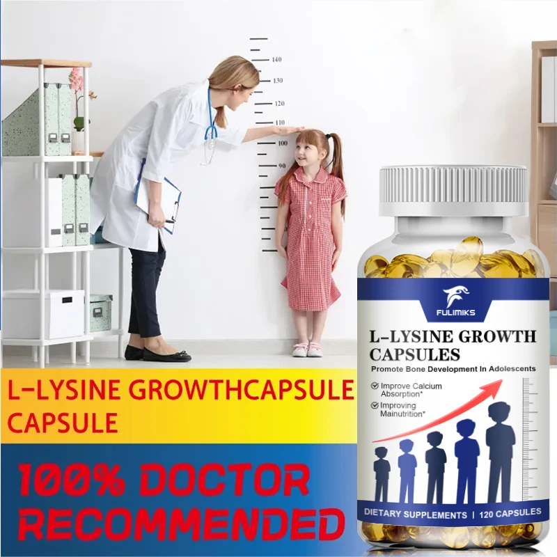 Buy 1 Get 1 Free! Essential L-Lysine Growth Capsules, Plant-Based for Vegans, Promotes Calcium Absorption & Healing 6