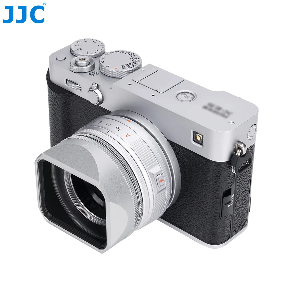 JJC quadratischer Gegenlichtblende für Fujifilm X-E5 XF 23 mm F2.8 R WR Objektiv XF 27 mm F2.8 R WR Gegenlichtblende Abdeckkappe mit Adapterring – Detail 5