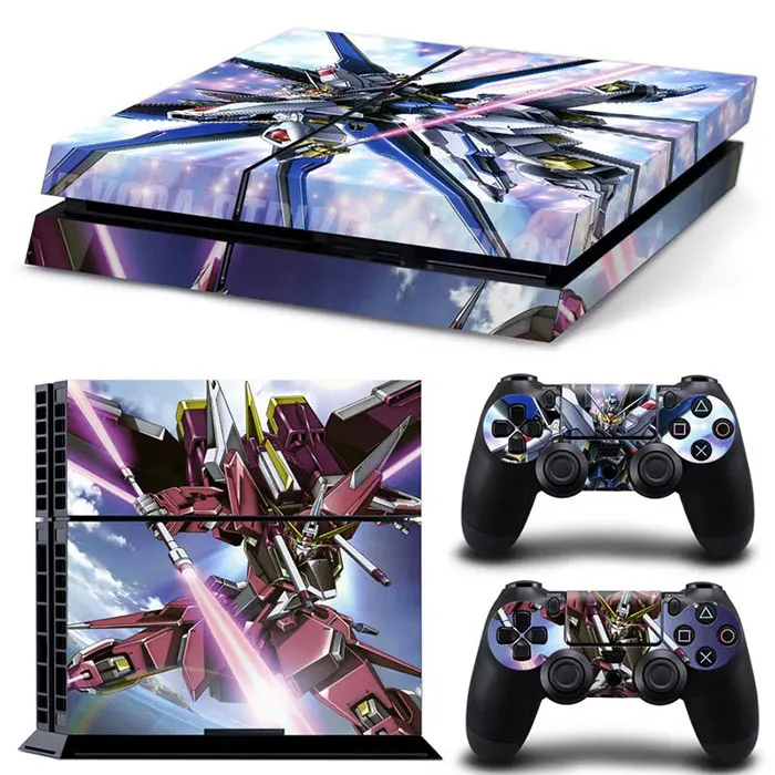 Naruto Gundam Dragon Ball Luffy Anime Vinyl Skin Sticker for PS4 Slim Console and 2 Controllers Decal Cover Game Accessories 
