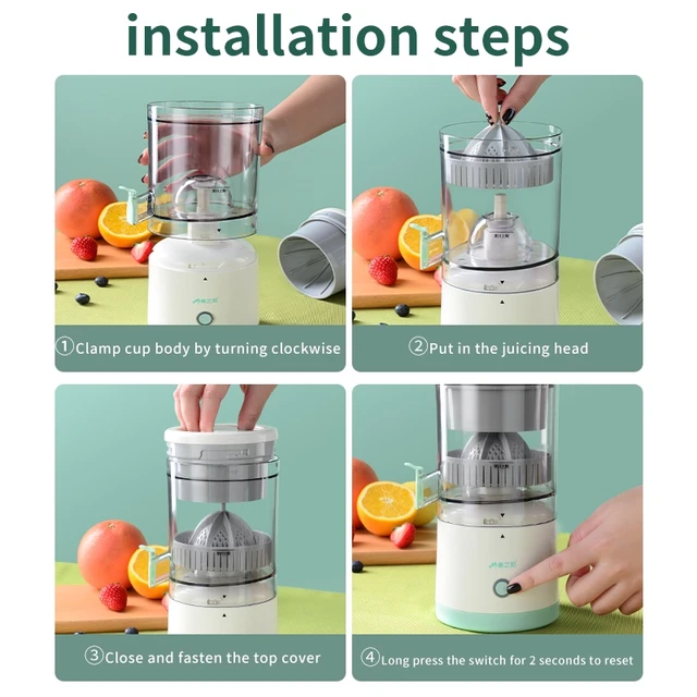 Electric Citrus Juicer, Tintalk Rechargeable Wireless Portable Juicer With  USB, Fruit Juice Automatic Squeezer for Orange, Lemon, Grapefruit