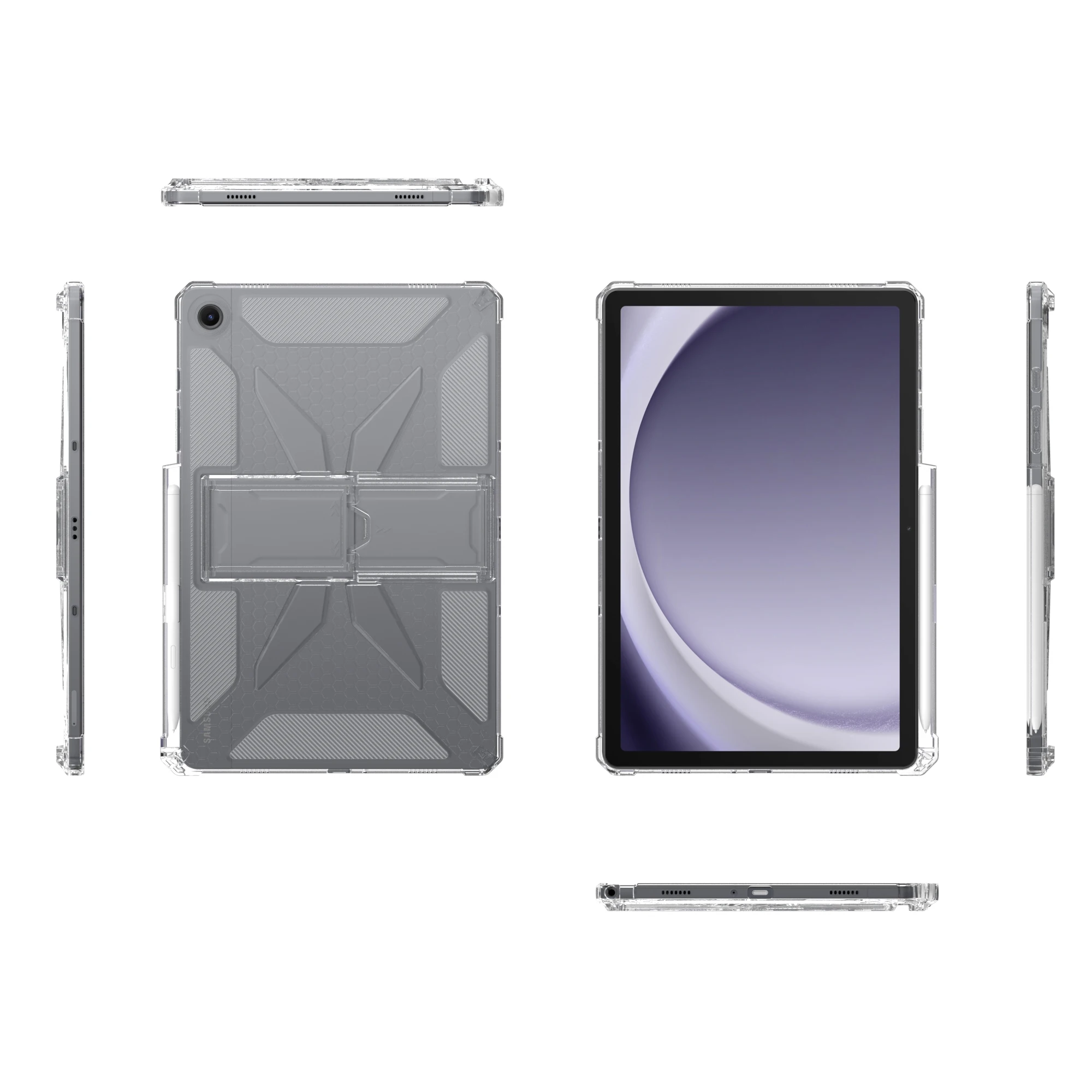 Transparent Soft TPU Case with Stand and Pen Slot