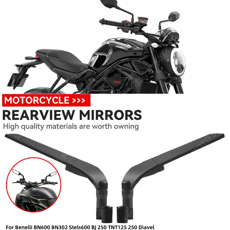 오토바이 윈드 윙 사이드 백미러, 조절 가능한 액세서리, Benelli BN600 BN302 Stels600 BJ 250 TNT125 250 Diavel