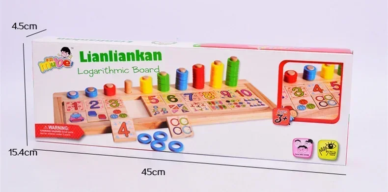 Montessori Teach Logarithmic Board Children Early Education Rainbow Donut Beneficial Intelligence Digital Circle Match