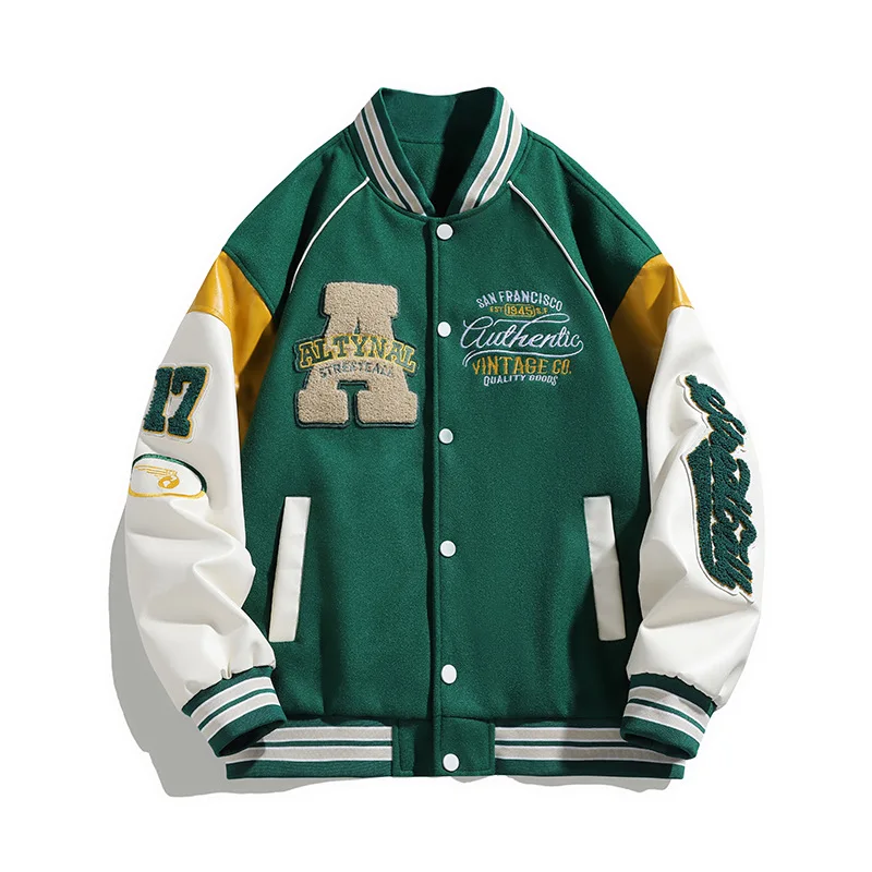 ジャケット・アウター rare Vintage Varsity Jacket Oversized Jaqueta vintage varsity masculina e feminina, carta bordada, manga