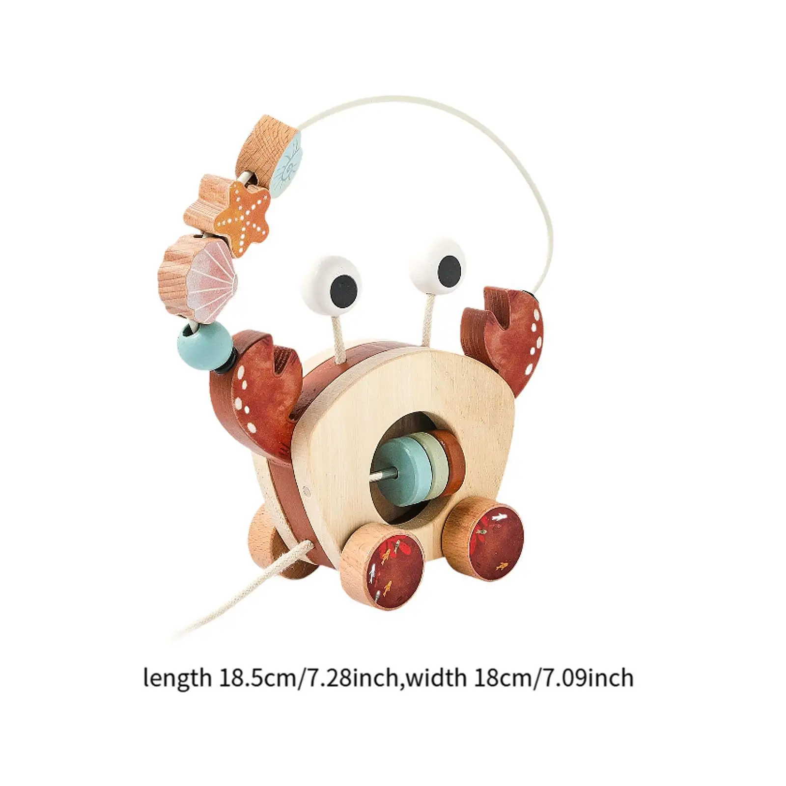 Wooden Pull Along Toddlers Toy Animal Push and Pull Along Toy for Boys Girls