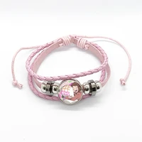 Cartoon Accessories My Hero Academia Anime Cosplay Time Gemstone Leather Bracelet Hand-woven Adjustable Bracelet Gift 1