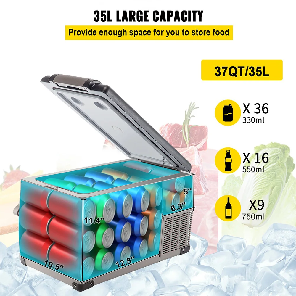 35L/45L/55L Portable Car Refrigerator Travel Refrigerator Small Car Freezer for Travel Electric Freezer
