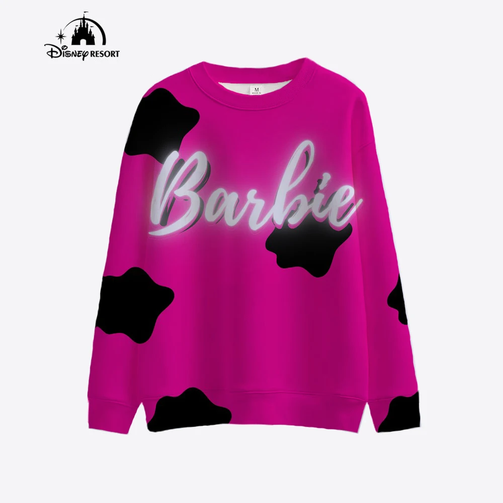 thumbnail image 1 of Sudadera nueva para mujer 2024, jersey con estampado de Barbie de dibujos animados, primavera y otoño, informal, holgada, con cuello redondo, regalo, 1 of 5