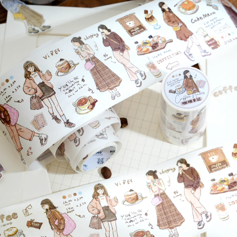 Yoofun 7x200cm Leisure Life Girl Washi Tape for Planner Card Making DIY Scrapbooking Collage Junk Journal Decorative Sticker 3