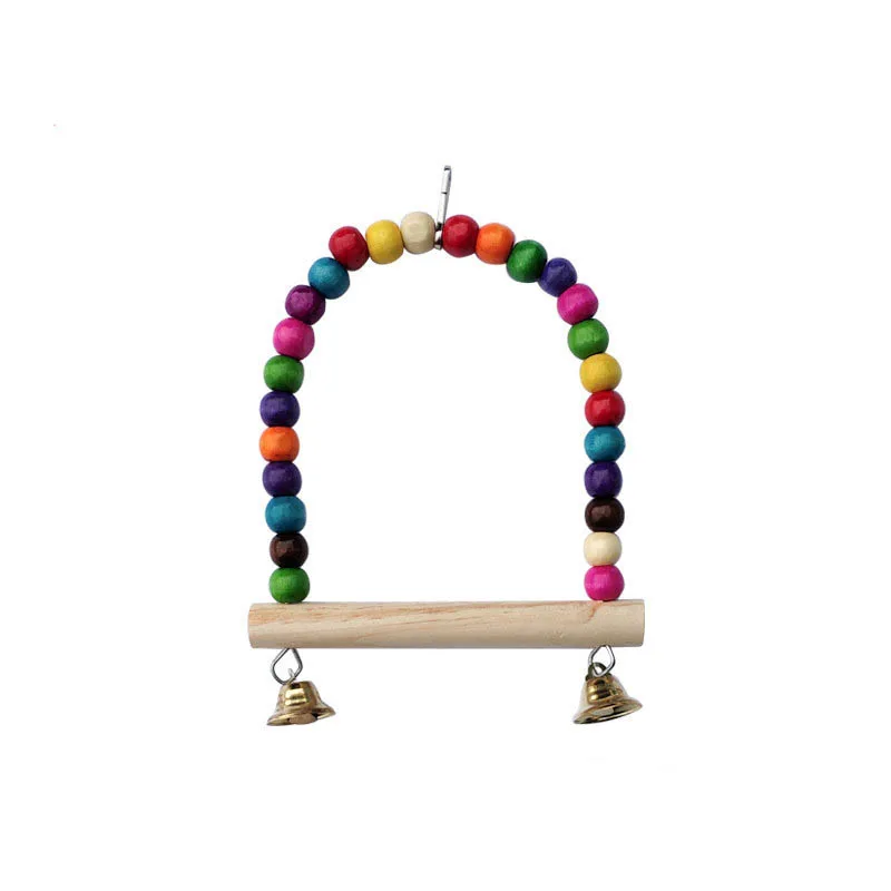 Parrot Toy Bird Toy Bird Swing Toy Bird Cage Accessories Small Pet Ladder Toy Wooden Bird Toys Small Parrot Chewing Training Toys