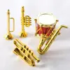 Drum Microphone 1/12 Scale Music Bar Miniature Violin Guitar Piano Model Doll Musical Instruments Saxophone Trumpet 4