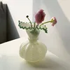 Glass Vase Pumpkin Shape Wave Edge Retro European Hand-made Glass Vase Floral Arrangement Accessories Terrarium Flower Vases 4