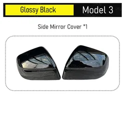 Rearview Side Mirror Guard Cover - Anti - Scratch Protector with Sportier Trim Cap (Model 3 Glossy Black)