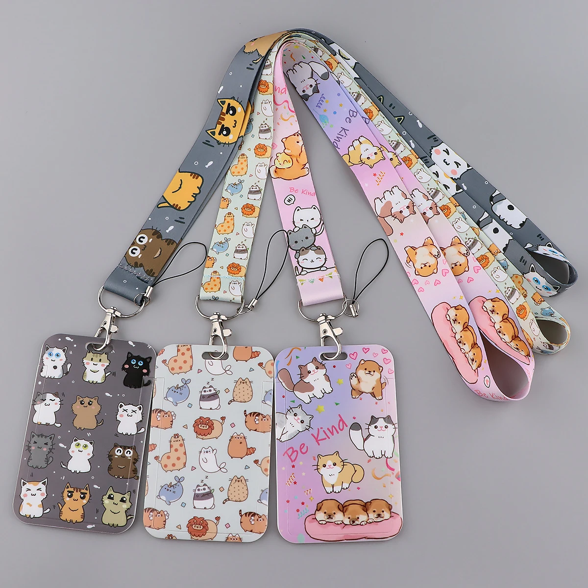 Beautiful Cats Lanyards Keychain Cute Animal Neck Strap Phone Buttons ID  Card Holder Lanyard for Keys DIY Hanging Rope Lanyard