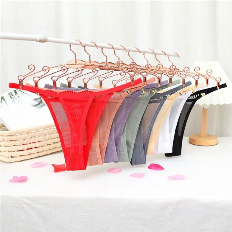 

Women's sexy underwear Lace diamond full sheer mesh lace sexy women's underwear seductive T pants women thong women