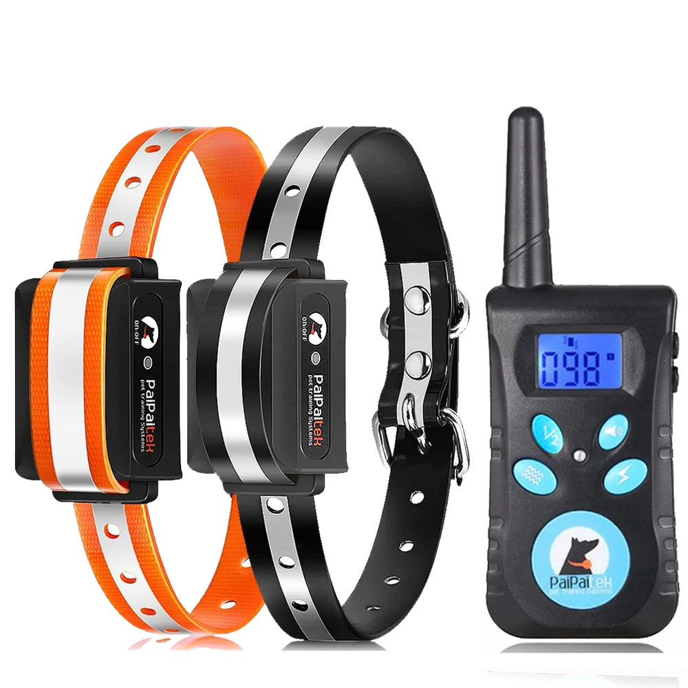 

2IN1 Auto Anti Bark Collar,550M Remote Dog Training Collar,Dog Stop Shock Blcak&Orange Reflective Collar,Waterproof Rechargeable
