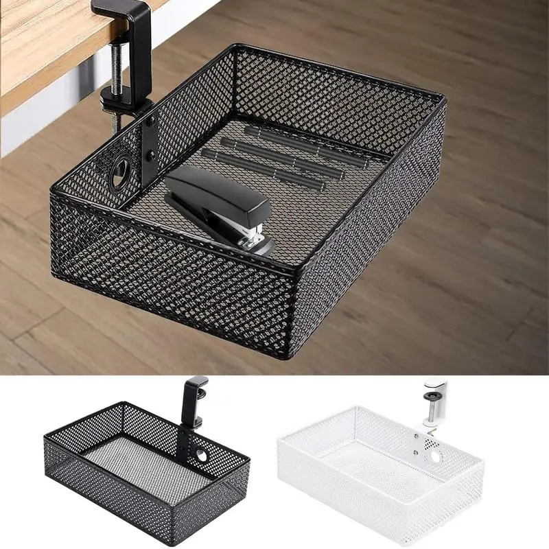 

Under Desk Drawer Organizer Invisible Storage Box Makeup Stationary Holder remote control cell phone charging cable tray