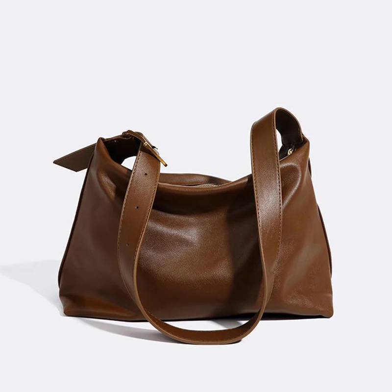 Soft Leather Shoulder Bag Large Capacity Armpit Bag Retro Crossbody Bag Designer Ladies Portable Handbag Totes Purse