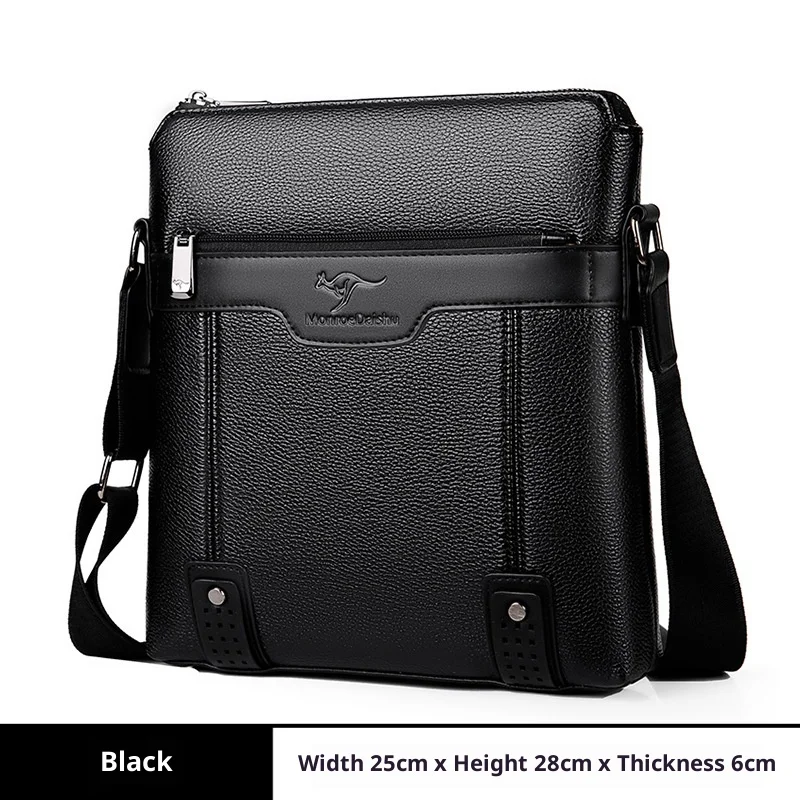 Men's Casual Business Shoulder Bag Large Capacity Portable Crossbody Square Bag for Business Trips